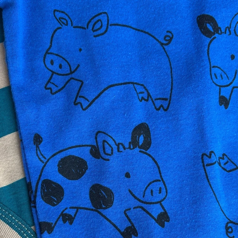 NWT 5 Piece Carter's Bodysuits Onesies Set - Teal, Blue, Mustard Koala Cow Pig